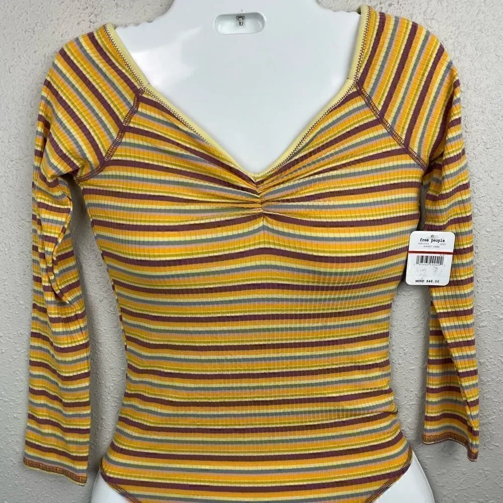 NWT Free People Sunset Combo Body Suit Size XS